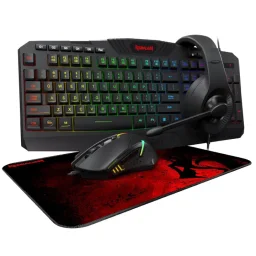 حزمة ريدراغون (كيبورد + ماوس + سماعة رأس + بساط ماوس) S101-BA-3 Redragon KB+Mouse+Headset+Mousepad Combo S101-BA-3