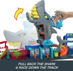 مجموعة لعب مدينة هوت ويلز "غسيل سيارات القرش" Hot Wheels City Shark Car Wash Playset