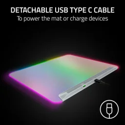 ريزر فايرفلاي V2 برو لوحة ماوس ألعاب مضيئة بالكامل مع إضاءة RGB، منفذ Type C - إصدار فانتوم الأبيض Razer Firefly V2 Pro Fully Illuminated RGB Gaming Mouse Mat, Type C - Phantom White Edition