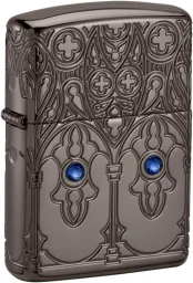 زيبو ولاعة إيليجانت باترن فينتج براشد براس مضادة للرياح Zippo Elegant Pattern Vintage Brushed Brass Windproof Lighter
