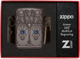 زيبو ولاعة إيليجانت باترن فينتج براشد براس مضادة للرياح Zippo Elegant Pattern Vintage Brushed Brass Windproof Lighter