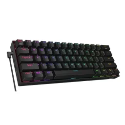 ريدراجون Draconic K530 Pro لوحة مفاتيح ألعاب ميكانيكية RGB بثلاثة أوضاع اتصال بنسبة 60% - بلاك / براون سويتش Redragon Draconic K530 Pro 60% Tri-Mode RGB Mechanical Gaming Keyboard - Black / Brown Switch