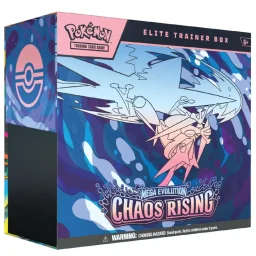 بوكيمون TCG: صندوق مدرب النخبة ميجا إيفوليوشن—كاوس رايزينج Pokémon TCG: Mega Evolution—Chaos Rising Elite Trainer Box