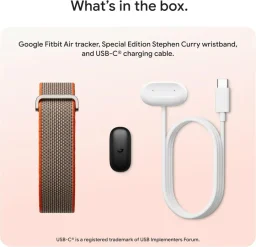 جوجل فيت بت إير متتبع لياقة بدنية قابل للارتداء - إصدار خاص ستيفن كاري Google Fitbit Air Wearable Fitness Tracker - Stephen Curry Special Edition