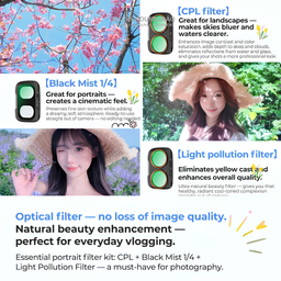 kf CPL / Black Diffusion 1/4 / ND2-32 Magnetic Lens Filter for DJI OSMO Pocket 4P kf CPL / Black Diffusion 1/4 / ND2-32 Magnetic Lens Filter for DJI OSMO Pocket 4P