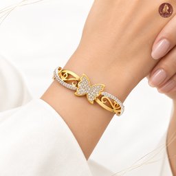 سوار الفراشة الملكي المرصع بالكريستال من متجر عشتار Royal Crystal Butterfly Luxury Bangle From Ishtar Store