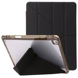 كفر دفتري ستاند ثلاثي ظهر شفاف مع مكان للقلم لجهاز iPad 9 iPad 9