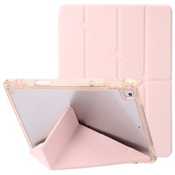 كفر دفتري ستاند ثلاثي ظهر شفاف مع مكان للقلم لجهاز iPad 9 iPad 9