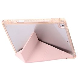 كفر دفتري ستاند ثلاثي ظهر شفاف مع مكان للقلم لجهاز iPad 9 iPad 9