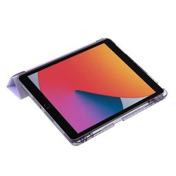 كفر دفتري ستاند ثلاثي ظهر شفاف مع مكان للقلم لجهاز iPad 9 iPad 9