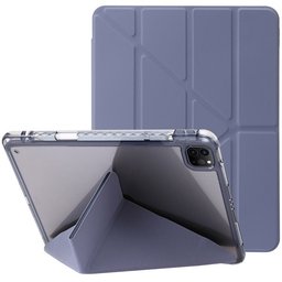 كفر دفتري ستاند ثلاثي ظهر شفاف مع مكان للقلم لجهاز iPad Pro 13 2024·2025 iPad Pro 13