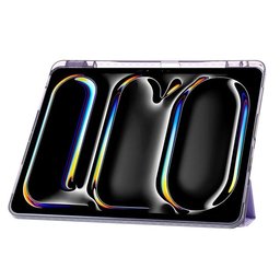 كفر دفتري ستاند ثلاثي ظهر شفاف مع مكان للقلم لجهاز iPad Pro 13 2024·2025 iPad Pro 13