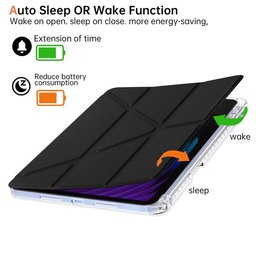كفر دفتري ستاند ثلاثي ظهر شفاف مع مكان للقلم لجهاز Xiaomi Pad 7 - 7 Pro - Pad 8 11.2 inch Xiaomi Pad 7 Pro Pad 8 11.2 Inch