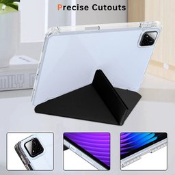 كفر دفتري ستاند ثلاثي ظهر شفاف مع مكان للقلم لجهاز Xiaomi Pad 7 - 7 Pro - Pad 8 11.2 inch Xiaomi Pad 7 Pro Pad 8 11.2 Inch