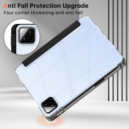 كفر دفتري ستاند ثلاثي ظهر شفاف مع مكان للقلم لجهاز Xiaomi Pad 7 - 7 Pro - Pad 8 11.2 inch Xiaomi Pad 7 Pro Pad 8 11.2 Inch