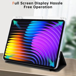 كفر دفتري ستاند ثلاثي ظهر شفاف مع مكان للقلم لجهاز Xiaomi Pad 7 - 7 Pro - Pad 8 11.2 inch Xiaomi Pad 7 Pro Pad 8 11.2 Inch