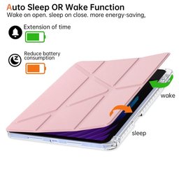كفر دفتري ستاند ثلاثي ظهر شفاف مع مكان للقلم لجهاز Xiaomi Pad 7 - 7 Pro - Pad 8 11.2 inch Xiaomi Pad 7 Pro Pad 8 11.2 Inch