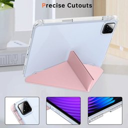 كفر دفتري ستاند ثلاثي ظهر شفاف مع مكان للقلم لجهاز Xiaomi Pad 7 - 7 Pro - Pad 8 11.2 inch Xiaomi Pad 7 Pro Pad 8 11.2 Inch