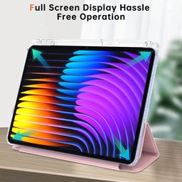 كفر دفتري ستاند ثلاثي ظهر شفاف مع مكان للقلم لجهاز Xiaomi Pad 7 - 7 Pro - Pad 8 11.2 inch Xiaomi Pad 7 Pro Pad 8 11.2 Inch