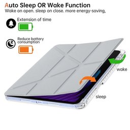 كفر دفتري ستاند ثلاثي ظهر شفاف مع مكان للقلم لجهاز Xiaomi Pad 7 - 7 Pro - Pad 8 11.2 inch Xiaomi Pad 7 Pro Pad 8 11.2 Inch