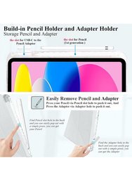 كفر دفتري ستاند ثلاثي ظهر شفاف مع مكان للقلم لجهاز iPad 10 10.9 2022 - iPad 11 A16 2025 iPad 10 10.9 2022 iPad 11 A16 2025