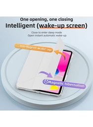 كفر دفتري ستاند ثلاثي ظهر شفاف مع مكان للقلم لجهاز iPad 10 10.9 2022 - iPad 11 A16 2025 iPad 10 10.9 2022 iPad 11 A16 2025