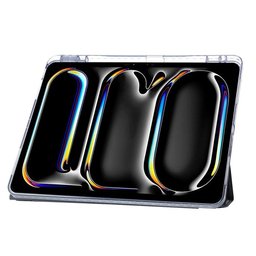 كفر دفتري ستاند ثلاثي ظهر شفاف مع مكان للقلم لجهاز iPad Pro 11 2024·2025 iPad Pro 11