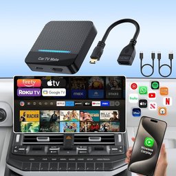 محول Car TV Mate 2026 اللاسلكي المدمج لـ CarPlay، وجهاز تحويل (TV Box) للسيارة بنظام التوصيل والتشغيل (Plug & Play). Car TV Mate 2025 Built-in Wireless CarPlay Adapter, Fire TV Stick Converter for Car Plug & Play