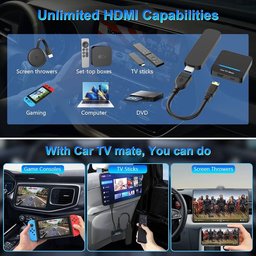 محول Car TV Mate 2026 اللاسلكي المدمج لـ CarPlay، وجهاز تحويل (TV Box) للسيارة بنظام التوصيل والتشغيل (Plug & Play). Car TV Mate 2025 Built-in Wireless CarPlay Adapter, Fire TV Stick Converter for Car Plug & Play