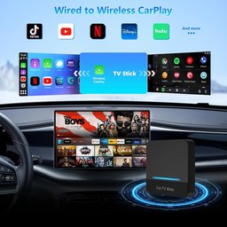 محول Car TV Mate 2026 اللاسلكي المدمج لـ CarPlay، وجهاز تحويل (TV Box) للسيارة بنظام التوصيل والتشغيل (Plug & Play). Car TV Mate 2025 Built-in Wireless CarPlay Adapter, Fire TV Stick Converter for Car Plug & Play