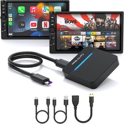 محول Car TV Mate 2026 اللاسلكي المدمج لـ CarPlay، وجهاز تحويل (TV Box) للسيارة بنظام التوصيل والتشغيل (Plug & Play). Car TV Mate 2025 Built-in Wireless CarPlay Adapter, Fire TV Stick Converter for Car Plug & Play