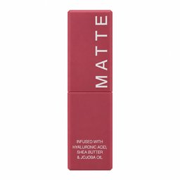 أحمر شفاه مات مرطب بحمض الهيالورونيك وزبدة الشيا وزيت الجوجوبا Matte Lipstick Infused with Hyaluronic Acid, Shea Butter & Jojoba Oil