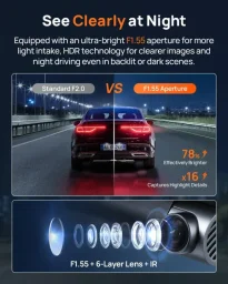 كاميرا سيارة 70mai A800SE-1 أمامية وخلفية، كاميرا أمامية + كاميرا خلفية 70mai Dashcam Car Front A800SE-1, Car Camera