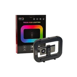 إضاءة تصوير RGB يدوية YM-200 بحرارة لون 2500-8500K وتأثيرات إضاءة ملونة YM-200 RGB LED Light