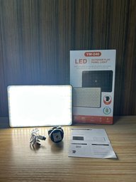 لوحة إضاءة تصوير YM-240 بـ240 حبة LED ثنائية اللون وبطارية 4000mAh - طقم يدوي/مكتبي مع قاعدة هوت شو YM-240 LED Video Light 4000mAh