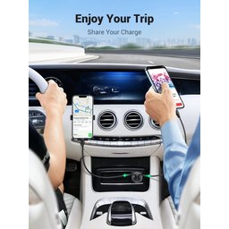 شاحن سيارة سريع من UGREEN بقدرة 40 واط، مزود بمنفذي Type-C ويدعم تقنية PD – طراز CD213 UGREEN 40W Dual Type-C Port PD Fast Car Charger – CD213