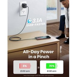 كابل INIU USB-C، [عبوة من 3 قطع، تيار 3.1 أمبير] كابل شحن سريع Type-C يدعم تقنية QC 3.0، سلك شحن للهاتف من USB-A إلى USB-C INIU USB C Cable, [3 Pack 3.1A] QC 3.0 Type C Charger Fast Charging Cable,USB A to USB-C Phone Charger Cord