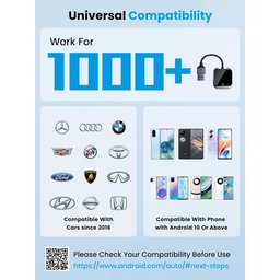 محول CarPlay لاسلكي يتميز باتصال سريع ومستقر عبر تقنيتي WiFi بتردد 5 جيجاهرتز وBluetooth Wireless Carplay Adapter with Fast Stable 5Ghz WiFi Bluetooth Connection