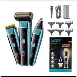 طقم حلاقة العناية المتكاملة 3 في1 VGR V-366 متعدد الاستخدامات VGR V-366 Professional 3in1 Men's Grooming Kit