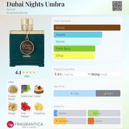 عطر ارماف دبي نايتس اومبرا 100 مل للجنسين Dubai Nights Umbra by Armaf unisex 100 ml