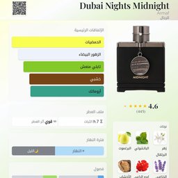 عطر ارماف مدنايت ليالي دبي  للرجال 100 مل Dubai Nights Midnight Armaf for men 100 ml