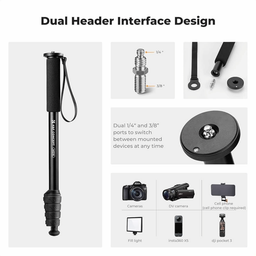 kf09.138v1 Camera Monopod 5-Section Height Aluminum kf09.138v1 Camera Monopod 5-Section Height Aluminum