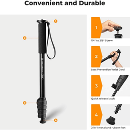 kf09.138v1 Camera Monopod 5-Section Height Aluminum kf09.138v1 Camera Monopod 5-Section Height Aluminum