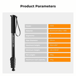 kf09.138v1 Camera Monopod 5-Section Height Aluminum kf09.138v1 Camera Monopod 5-Section Height Aluminum