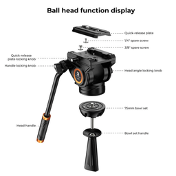 KF09.121 Heavy Duty Tripod 184cm Professional Video Tripod KF09.121 Heavy Duty Tripod 184cm Professional Video Tripod