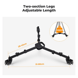 KF31.118 Heavy Duty Tripod Dolly with 3-Inch Rubber Wheels KF31.118 Heavy Duty Tripod Dolly with 3-Inch Rubber Wheels