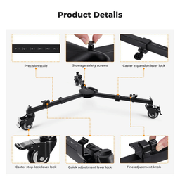 KF31.118 Heavy Duty Tripod Dolly with 3-Inch Rubber Wheels KF31.118 Heavy Duty Tripod Dolly with 3-Inch Rubber Wheels