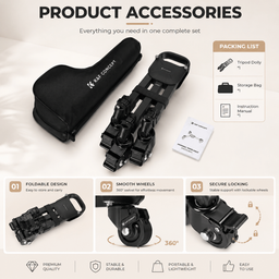 KF31.118 Heavy Duty Tripod Dolly with 3-Inch Rubber Wheels KF31.118 Heavy Duty Tripod Dolly with 3-Inch Rubber Wheels