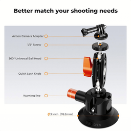 KF31.135 Suction Cup Mount with Double Ball Head Magic Arm KF31.135 Suction Cup Mount with Double Ball Head Magic Arm