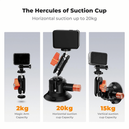 KF31.135 Suction Cup Mount with Double Ball Head Magic Arm KF31.135 Suction Cup Mount with Double Ball Head Magic Arm